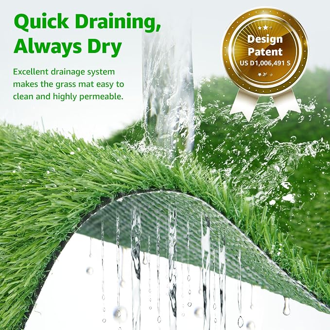 Large Dog Grass Pad with Tray 45"x29", for Indoor Outdoor Potty Training | Dog Litter Box, Easy to Clean, Pet Loo, Artificial Grass Patch, Washable Pee Pad, Ideal for Patio Balcony Apartment