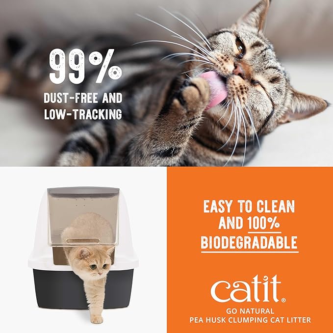 Catit Go Natural Pea Husk Clumping Cat Litter, 12.3 lb, Natural