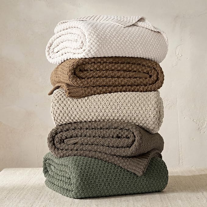 EVERGRACEHOME Chunky Chenille Knit Throw Blanket, 108x92, Mocha Brown | Sculpted Moss Stitch, Chic Modern Farmhouse, All-Season Warmth, OEKO-TEX® Certified, Oversized King for Couch, Bed, Sofa