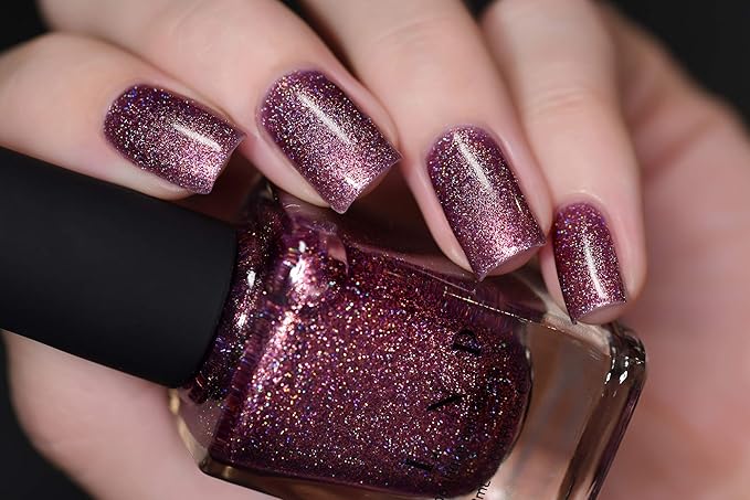 ILNP No Promises - Dark Amaranth Pink Holographic Nail Polish