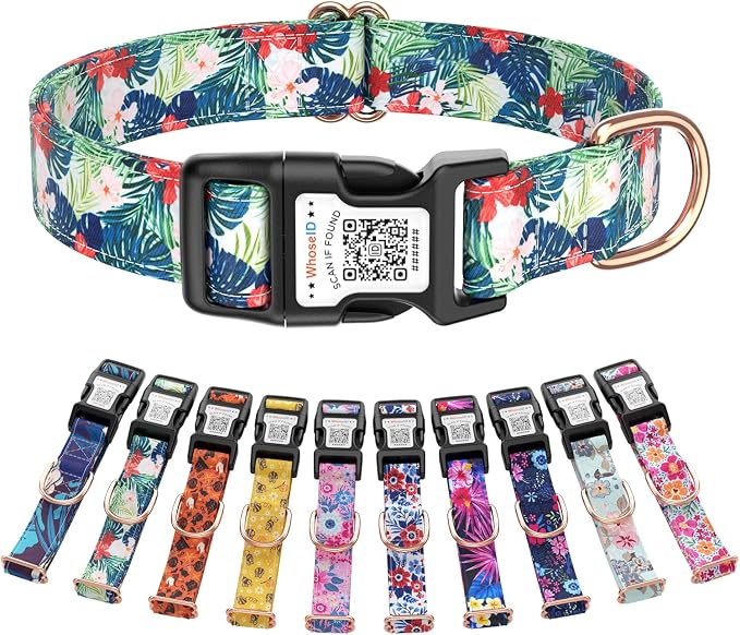 Dog Collar for Small Dogs with Smart QR Tags
