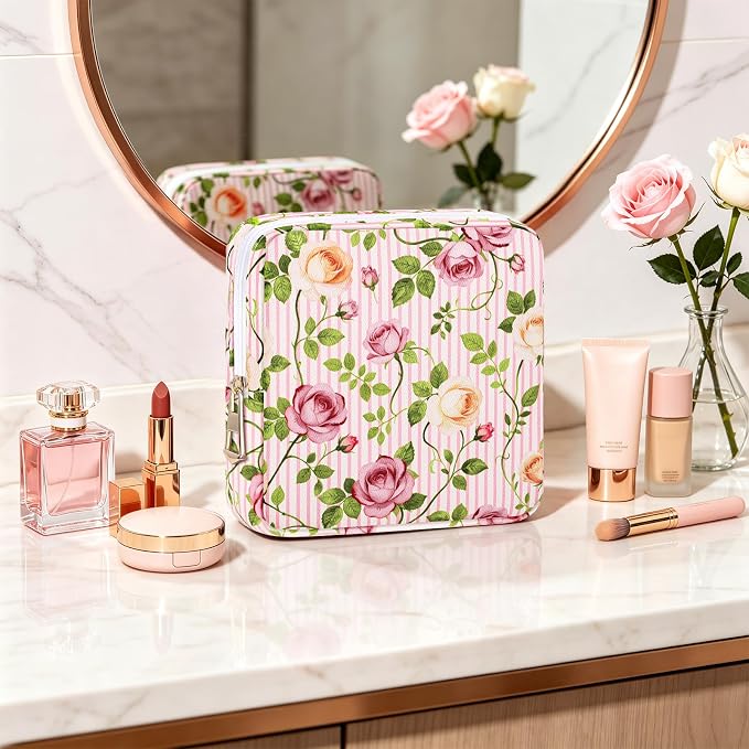 Period Bag Discreet Sanitary Napkin Storage Bags Pad Pouch | Flower Print Deisgn, Portable, Menstrual Cup & Pad Holder, First Period Kit Storage, Feminine Bag for Women