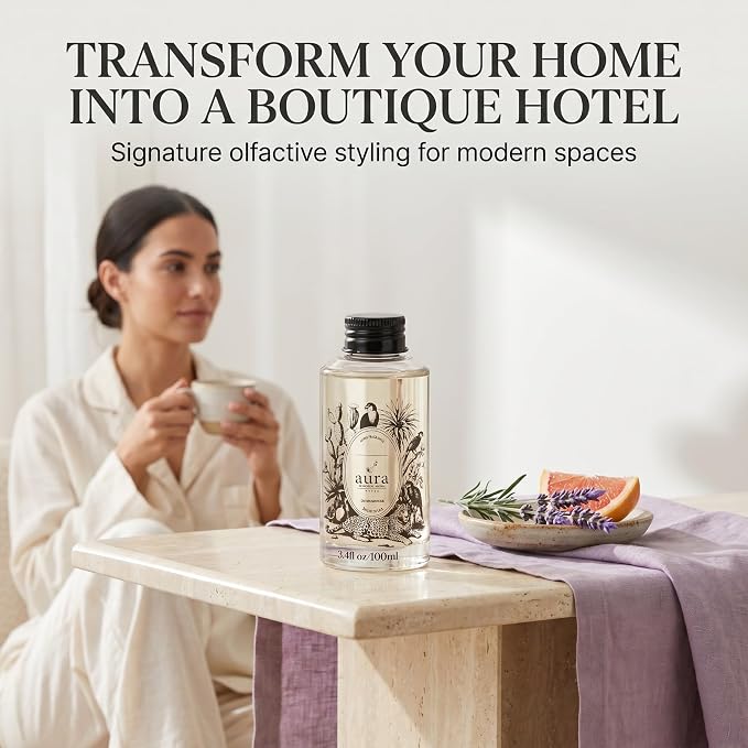 A U R A - Provence Fragrance Oil for Waterless Scent Diffuser - Inspired by L.Labo-Lavande 31 | (3.4 fl oz, 100 ml) Pure Essential Oil Blends for Aromatherapy Diffuser & Hotel Collection Oil Diffuser