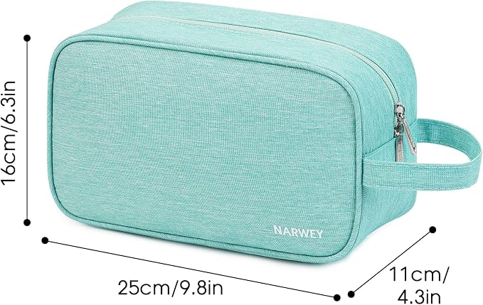Narwey Travel Toiletry Bag for Women Traveling Dopp Kit Makeup bag Organizer for Toiletries Accessories Cosmetics (Mint Green)