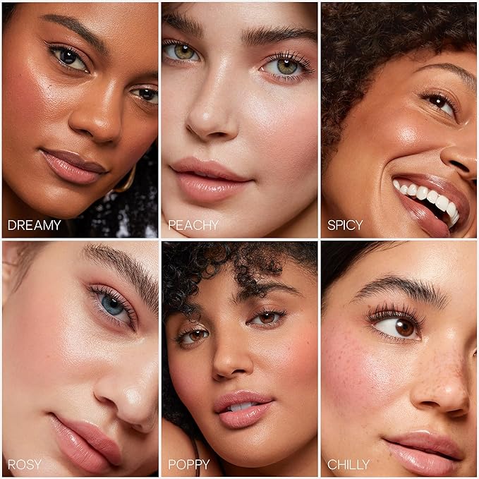 Saie Dew Liquid Blush for Cheeks - Hydrating Cream Blush Stick with a Blendable + Buildable Formula - Skincare Infused Dewy Cheek Tint for a Natural Flush - Glowy Makeup Essential - Poppy (.40 oz)