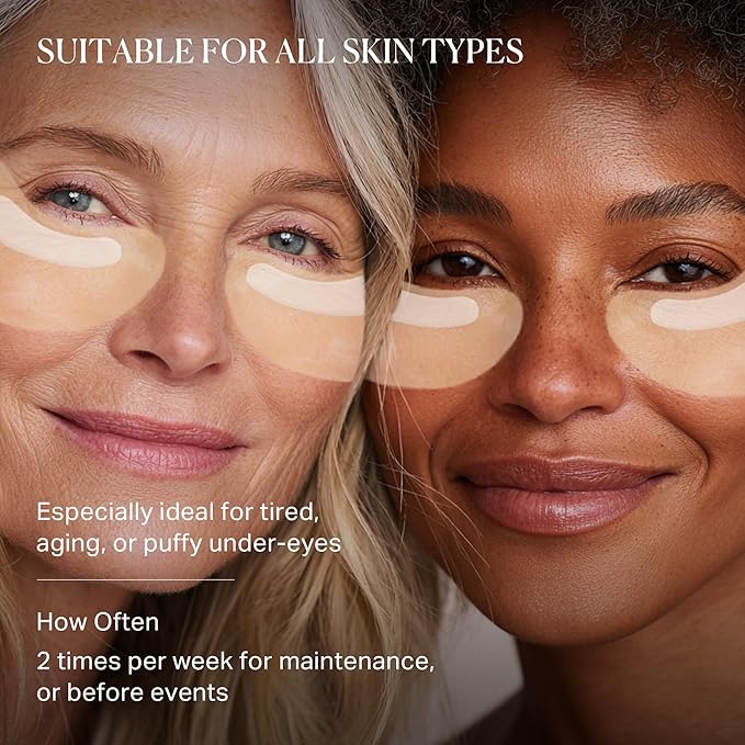 depology Caffeine Under Eye Patches + Freeze-Dried Collagen Under Eye Mask, Awakening Eye Patches for Puffy Eyes and Dark Circles& Fine Lines, 8 Pairs | 2‑Step Hydrating & Smoothing & Reviving