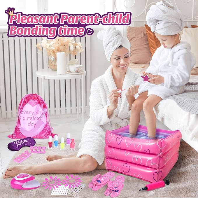 Shemira Gift Set for Girls 7, 8, 9, 10-12 Years Old, Spa Day Toys, Kids Manicure Pedicure Kit and Nail Art Kit,Christmas Birthday Gifts for Girls Age 7-12