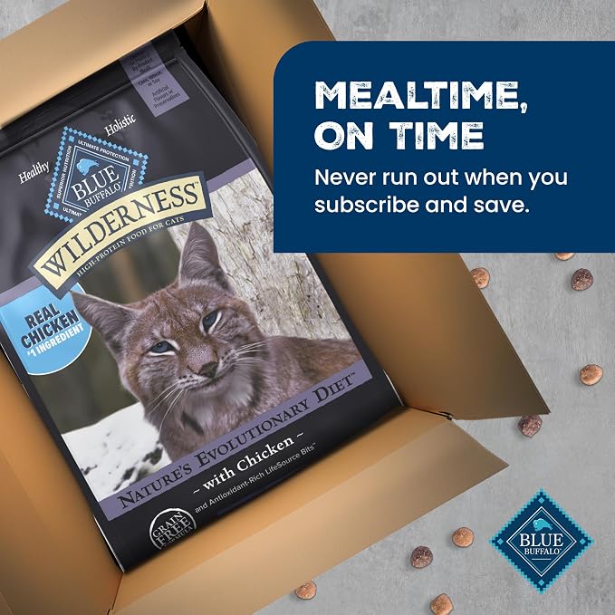 Blue Buffalo Wilderness Chicken Adult 7+ Dry Cat Food, Grain-Free, 5 lb | High Protein, Real Chicken #1 Ingredient, Supports Immunity with Antioxidant-Rich LifeSource Bits, Natural Ingredients