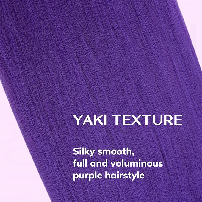 IDN BEAUTY Purple Braiding Hair 26 Inch Pre Stretched Synthetic Braiding Hair for Braids, 3 Packs Purple Rumi Hair Extensions for Stage Party Christmas Halloween Costume Cosplay