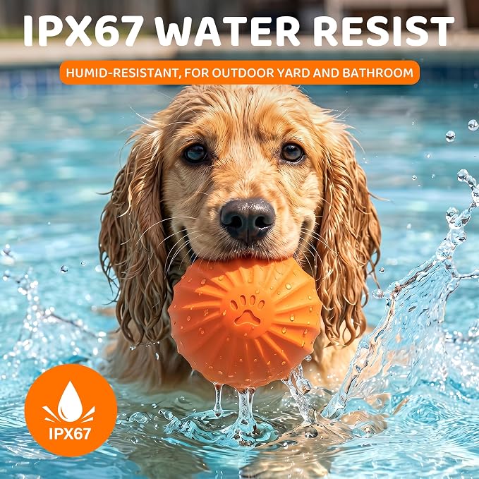 Smart Interactive Dog Toy Ball for Dogs and Cats, Motion Activated Auto Rolling Bouncing Pet Ball, IP67 Waterproof, Bite Resistant Rubber, USB-C Rechargeable, 2 Modes