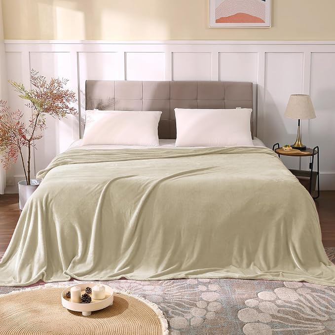 BEDELITE Fleece Blanket Soft Plush Queen Size Bed Blanket Linen 90"x90" | Ultra Soft Fleece, Plush Microfiber, Lightweight Warmth, All Season Comfort, Fade Resistant, Machine Washable,Perfect for Bed