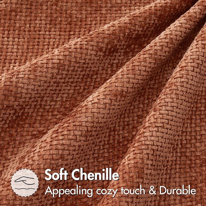 MIULEE Fall Decorative Rust Couch Throw Pillow Covers 20x20 Inch 2 Pack | Modern Boho Accent, Soft Chenille Pillow Covers, Farmhouse Cushion Cases for Home Decor Bed Sofa Living Room