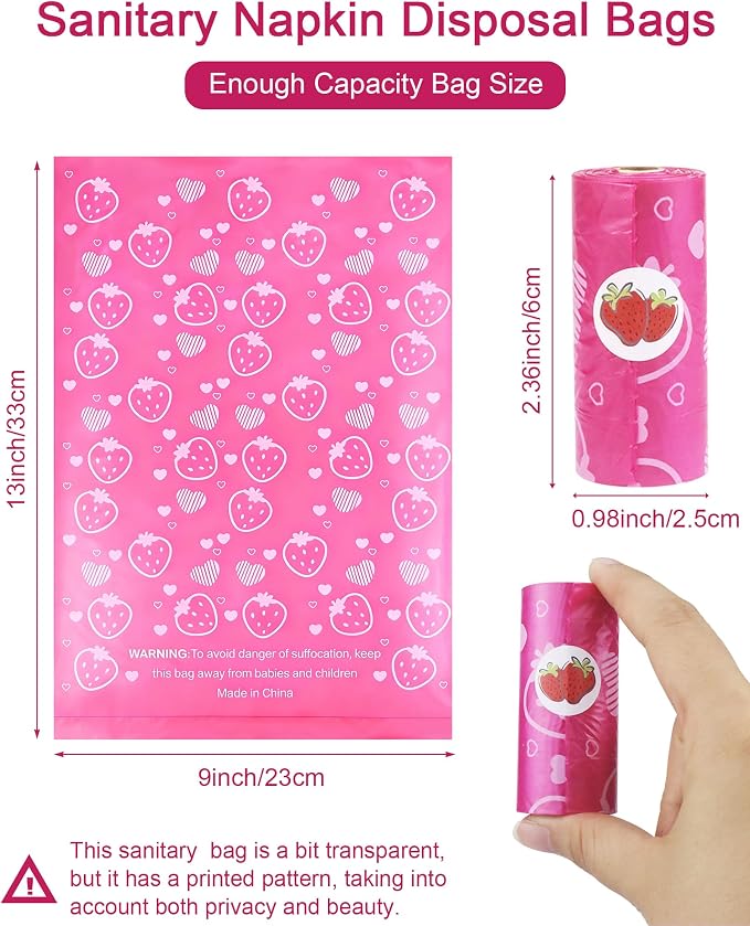 150 Pcs Sanitary Napkin Disposal Bags, ArtCute Sanitary Pad Disposable Bags Personal Care Tampons Disposal Trash Bag for Sanitary Women Privacy Handling Diaper Bag