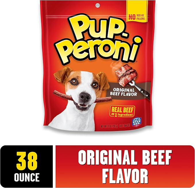 Pup-Peroni Dog Treats, Original Beef Flavor, 38 Ounce, Made with Real Beef (Pack of 2)
