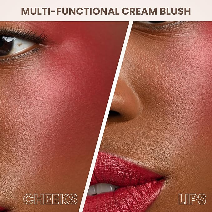 POISE Makeup HD Crème Lip and Cheek Compact | Long Lasting Cheek Blusher and Lip Stain Lipstick in One Hydrating for Skin Infused w/Shea Butter, LION'S HEART