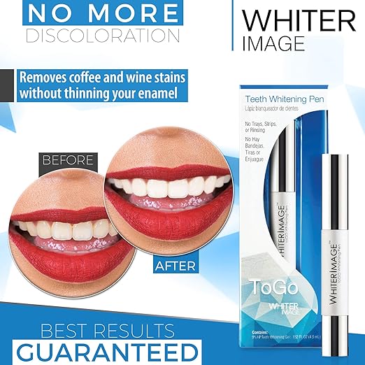 Whiter Image Togo Teeth Whitening Pen, Erases Stubborn Teeth Stains While Strengthening Enamel, Restorative Serum Gel That Reverses Enamel Damage from Bleaching
