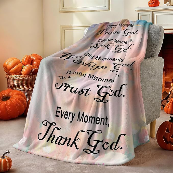 Christian Faith Inspirational Soft Throw Blanket - Religious and Spiritual Gift for Women/Men, Adults/Kids - Personalized 40"x60"