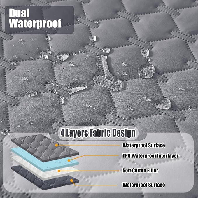 Smiry Waterproof Dog Bed Cover Blanket, Reversible Pet Blanket | Soft Reversible, Washable Leakproof Cats Dogs Couch Cover for Sofa, Couch, Furniture (30x53 Inch)