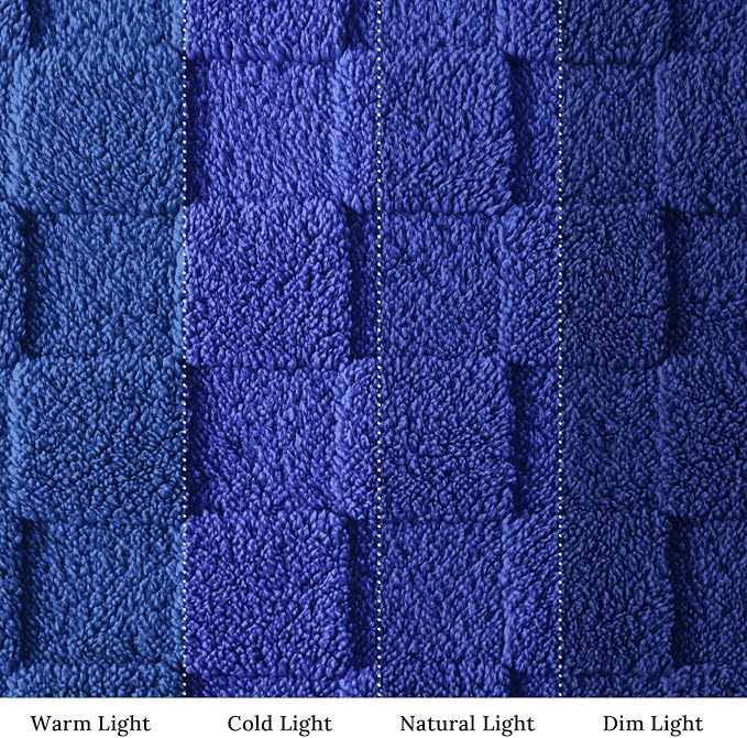 Exclusivo Mezcla 3D Checkered Fleece Throw Blanket for Couch, Cobalt Blue | Super Soft and Cozy Fluffy Throw, Lightweight and Breathable, Cute Fuzzy Blanket for Sofa, Home Decor, All Season, 50"x60"