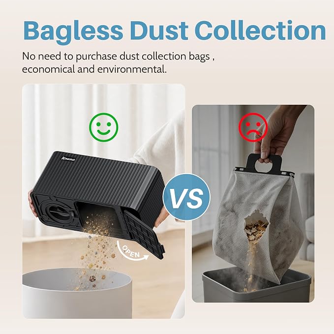 Touchless Vacuum Automatic Dustpan, 20Kpa Suction, Compact Baggless Design | Ultra Fast Hair Vacuum for Salons Pet Hair Food Dirt Home Kitchen, Corded Space-Saving Electric Canister Vacuum Cleaner