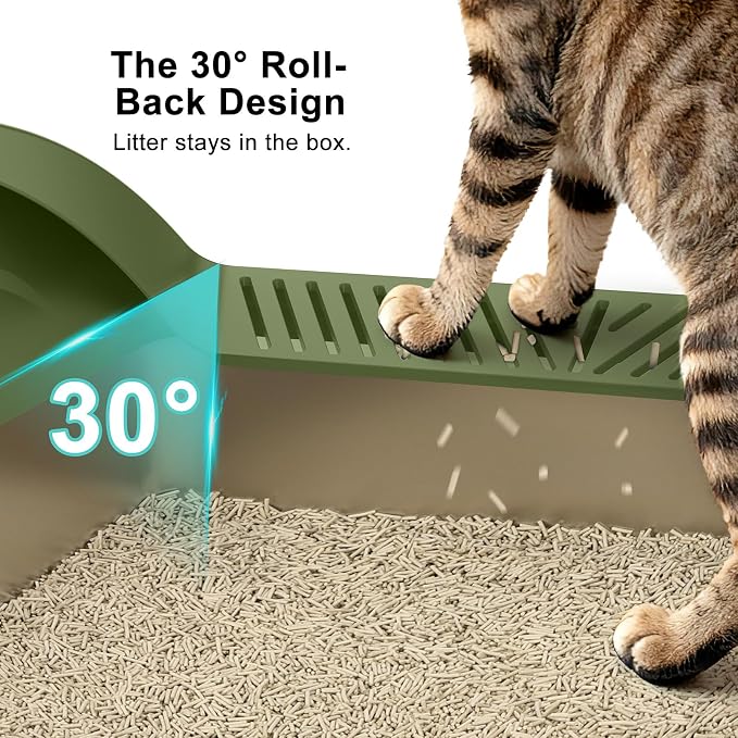 AIPERRO Stainless Steel Litter Box Extra Large for Big Cats and Multi-Cats | Jumbo Extra Large Metal Cat Box High Sided with Lid | Anti-Urine Leakage, Non-Stick & Easy to Clean | Include Litter Scoop