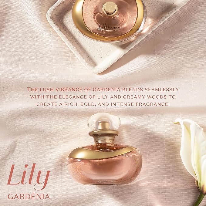 O Boticário Lily Gardenia Eau de Parfum - Long Lasting Perfume for Women - 2.5 oz / 75 ml, Premium Brazilian Floral Fragrance with Gardenia & Lily Notes, Luminous Signature Scent, Women's Perfume Gift