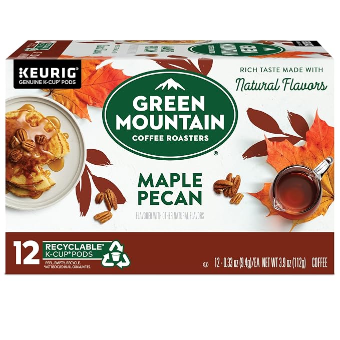 Green Mountain Coffee Roasters Maple Pecan, Single-Serve Keurig K-Cup Pods, Flavored Light Roast Coffee, 72 Count