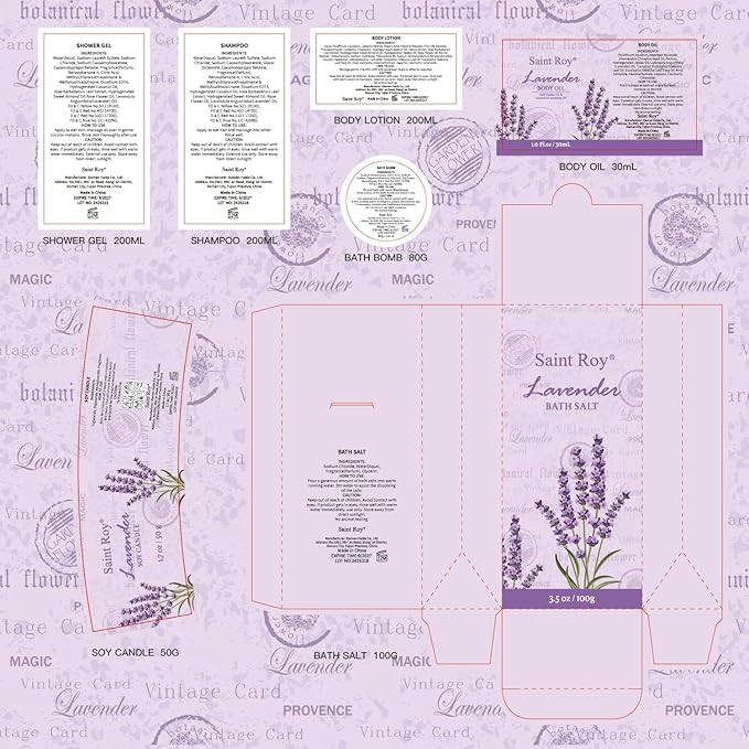 Mothers Day Gifts for Women, Lavender Bath and Body Gift Basket, Spa Kit for Women, Self-Care Relaxation Set, Home Spa Gift Basket, Birthday, Christmas, Bath Spa Kit Woman gift, Anniversary
