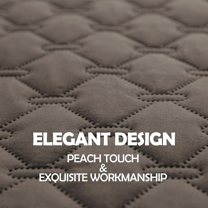 gogobunny Waterproof Dog Blankets for Large Dogs, Pet Bed Cover Breathable | Washable Pee Pads, Quilted Throw Blanket, Furniture Protector for Couch Sofa Bed Car, 82x82 Inch Dark/Light Walnut