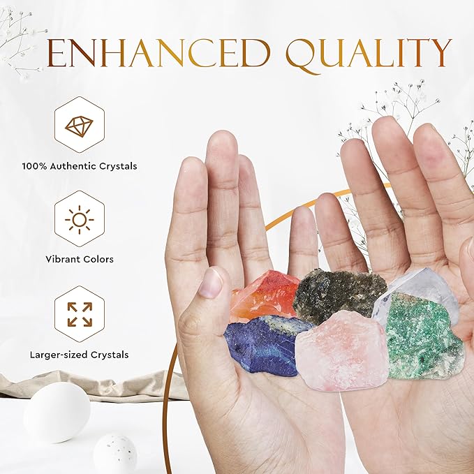Wyspell Taurus Crystal Set - 6 Raw Taurus Crystals and Healing Stones - Zodiac Gifts for Women - Birthday Gifts for Women - Astrology Gifts for Women - Zodiac Crystal Set