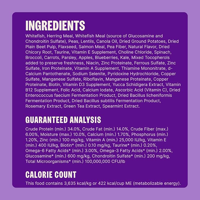 Wellness CORE Adult Dry Dog Food, Grain Free Kibble, Natural, High Protein, Chicken Free, Whitefish, Herring and Salmon Recipe, 4 lb Bag