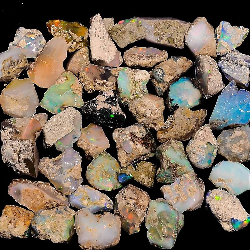 50 carats Ethiopian Opal Raw, Fire Play Opal, Opal Supply, Jewelry Making Stones, DIY Crystals, Chakra Opal, Healing Opals, Birthstone Gemstones, Opal Rough, Rainbow Opal