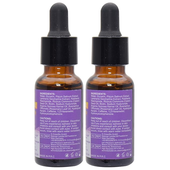 GOLDWORLD Rosemary Oil for Hair Growth,2 Pack Growth Serum Products w/Scalp Massager Castor Biotin Argan Thinning Dry Damaged Ingrown Regrowth Loss Treatment Women Men