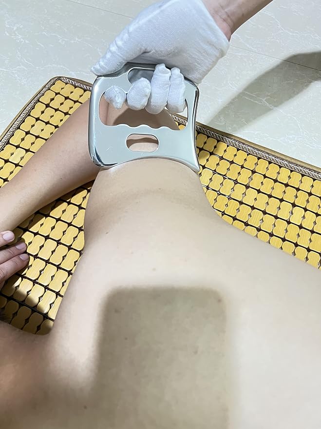 Gua sha Tool gua sha Stainless Steel iastm Tool Gussha Massage Tool Muscle Scraping Tool for Soft Tissue Therapy and Reduce Arms,Back, Legs, Neck Muscle Pain(SSB)………