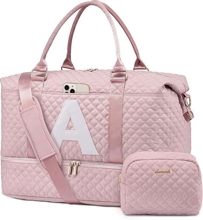 LOVEVOOK Travel Duffle Bag,Weekender Bags for Women with Shoe Compartment，Carry on Overnight Bag with Toiletry Bag,Gym Duffel Bag with Wet Pocket, Hospital Bags for Labor and Delivery