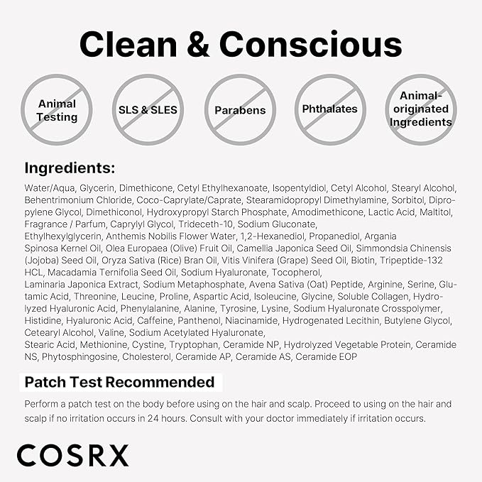 COSRX PEPTIDE 132 Hair Bonding Repair Treatment - Deep Conditioner Hair Mask for Damaged, Dry Hair, Repairs Breakage & Split Ends, For All Hair Types – 8.11 fl oz