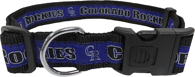 MLB Colorado Rockies Licensed PET Collar- Heavy-Duty, Strong, and Durable Dog Collar. Available in 29 Baseball Teams and 4 Sizes