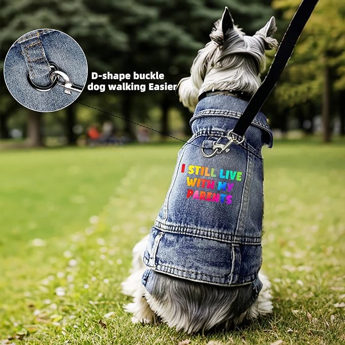 Small Dog Jean Jacket,Denim Pet Coat,Puppy Clothes Apparel(XX-Large) | Washed Classic Vest Overalls,Blue Breathable Outfit,Cat Costumes