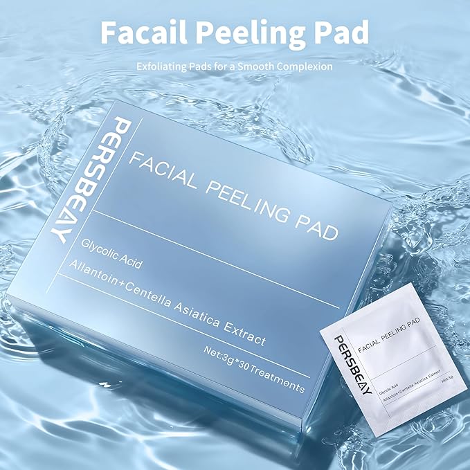 Glycolic Acid Pads, Exfoliating Toner Pads for Facial Radiance, Dual Action Gentle Face Pad for Deep Cleaning Effect |Peels & Daily Skin Renewal |Salicylic Acid & Vitamins B3 | 30 Treatments