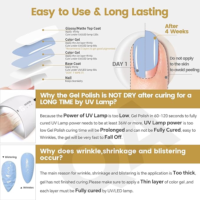 YTD Likomey Gel Nail Polish,15ml Light Blue Soak Off UV Nails Gel,Salon Home DIY Nail Art Manicure and Pedicure Gel Varnish,CS440