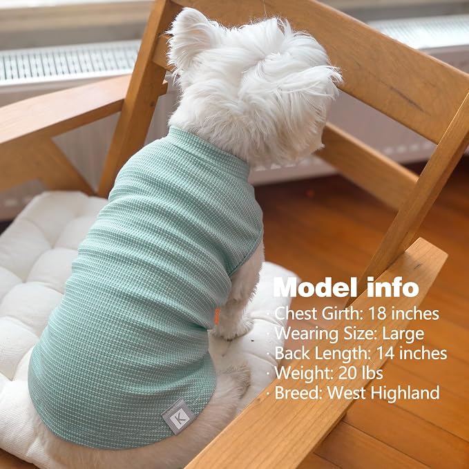 KYEESE 2Pack Waffle Dog Shirt for Small Dogs Striped Dog Sweater Tank Top | Cozy Warmth, Lightweight & Breathable, Gentle on Sensitive Skin, Stretchy & Free to Move, Comfortable Daily Wear