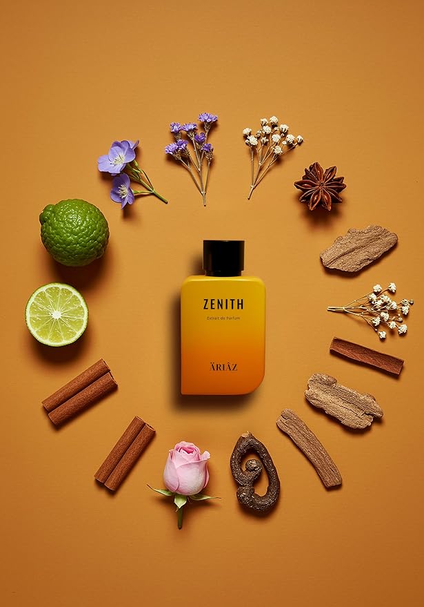 ARIAZ Zenith Men’s 3.4 Oz Extrait De Parfum - Powdery Floral Amber Cologne with Citrus, Vanilla & Woods - Nighttime Fall/Winter Fragrance for Men
