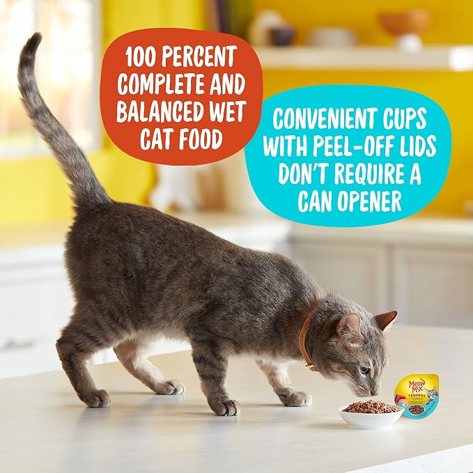Meow Mix Tenders in Sauce, Wet Cat Food with Tuna & Whole Shrimp, 12 Cups