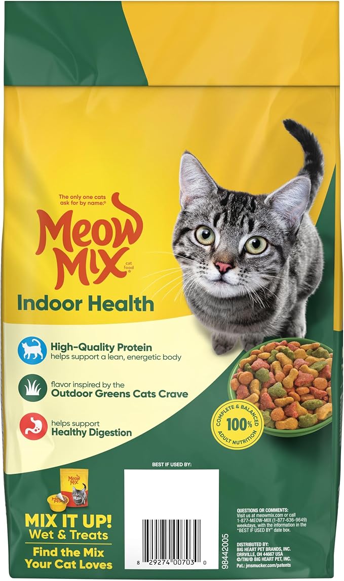 Meow Mix Indoor Health Dry Cat Food, 3.15 Pound Bag (Case of 4)