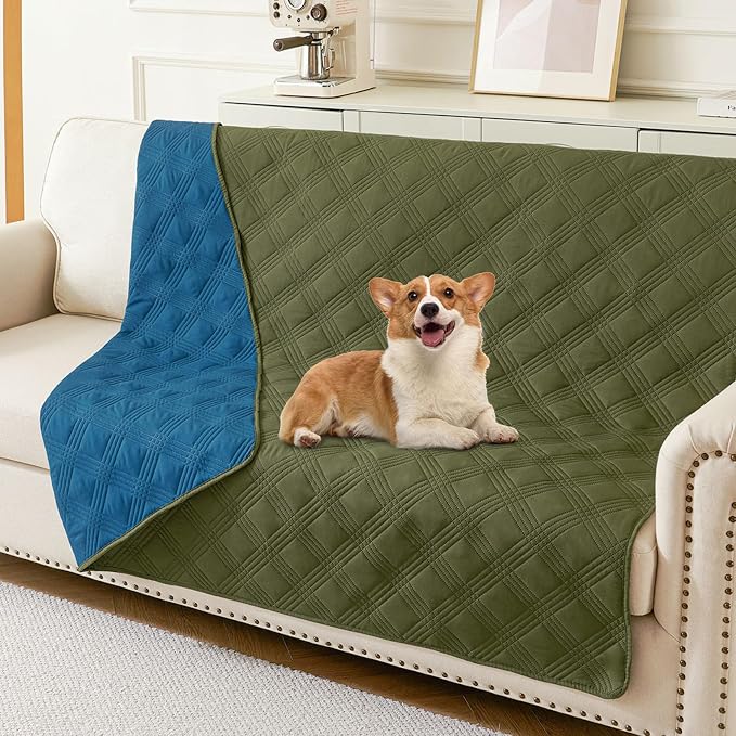 Waterproof Reversible Dog Blanket, Soft Couch Cover for Dogs Washable | Dual-Sided Waterproof Pet Bed Blanket, Resist Stains Spills & Pet Hair, Practical Furniture Protector For Pets, Size 52"x82"