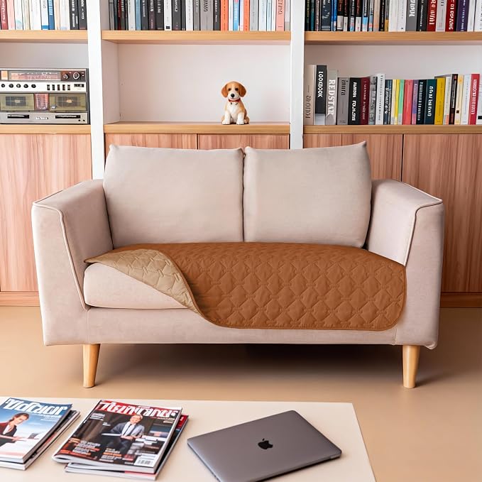 gogobunny 100% Double-Sided Waterproof Dog Bed Cover Pet Blanket Sofa Couch Furniture Protector for Puppy Large Dog Cat, Reversible (32x53 Inch (Pack of 1), Dark Pumpkin/Light Pumpkin)