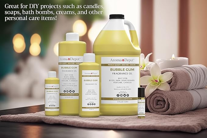 Bubble Gum Type 4 oz. Fragrance Oil I Perfume I Skin Oil I Scented Oil. DIY Projects Such as Candles, Bath Bombs, Body Butters, Creams & Lotions. Few Drops in The Diffuser, Burners, or Warmers.