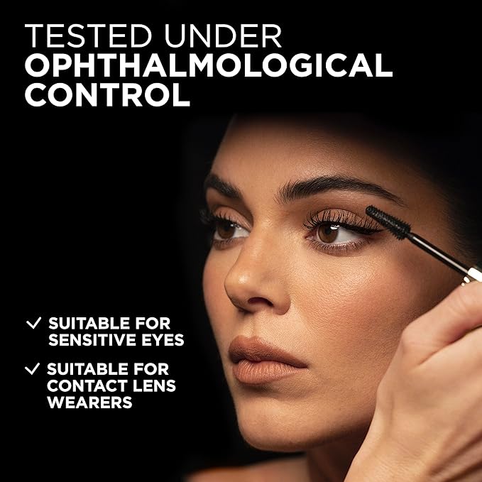 L'Oreal Paris Voluminous Panorama Mascara, Volumizing and Lengthening Mascara, Waterproof Longwear and Smudge Resistant Make Up, Black, 0.33 Fl Oz