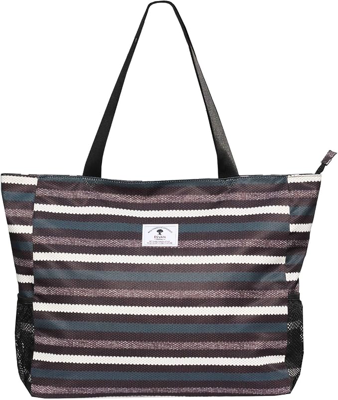 ESVAN LARGE BEACH BAG Water Resistant Lightweight 20 inch Women Oversize Tote Bag for Gym Beach Travel Pool Yoga Nurse