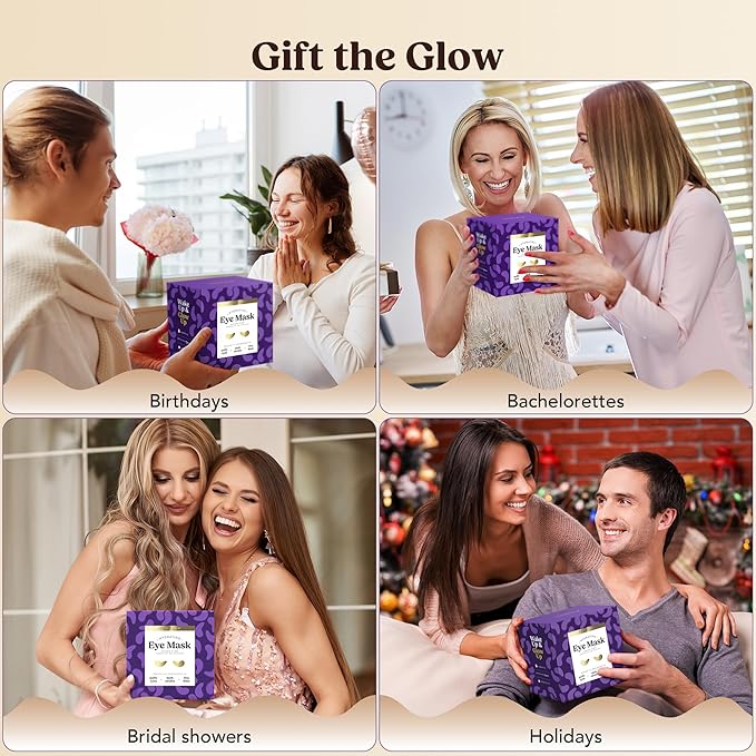 DERMORA Golden Glow Under Eye Patches (100 Pairs Eye Gels) | Rejuvenating Treatment | Dark Circles, Puffy Eyes, Refreshing, Revitalizing, Travel, Wrinkles